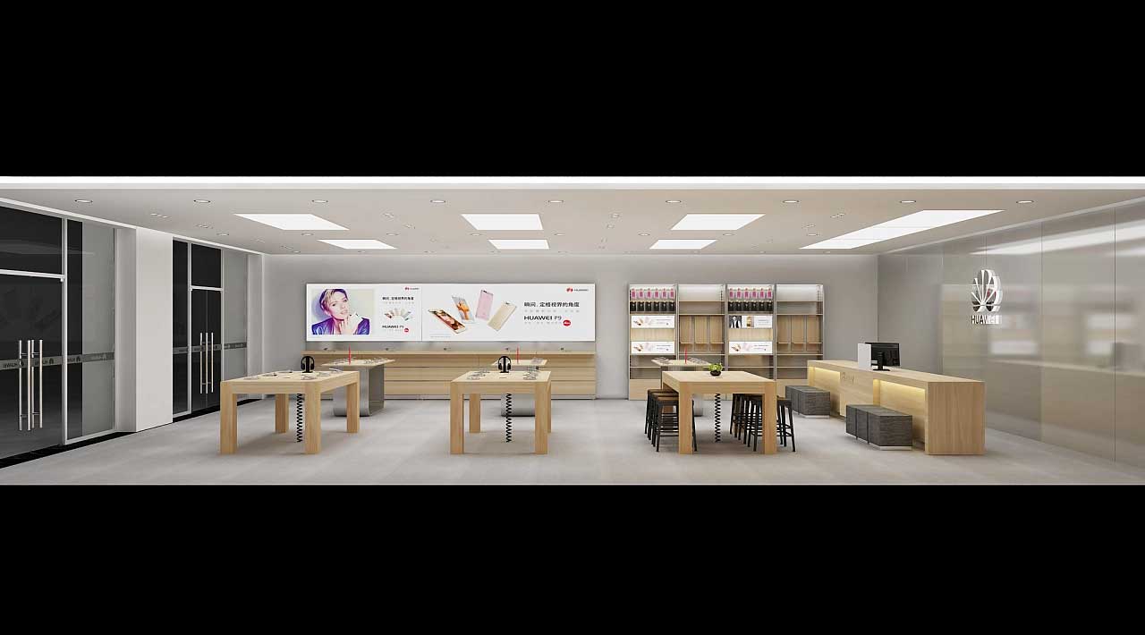 鄭州二七區(qū)華為手機(jī)體驗店設(shè)計裝修效果圖