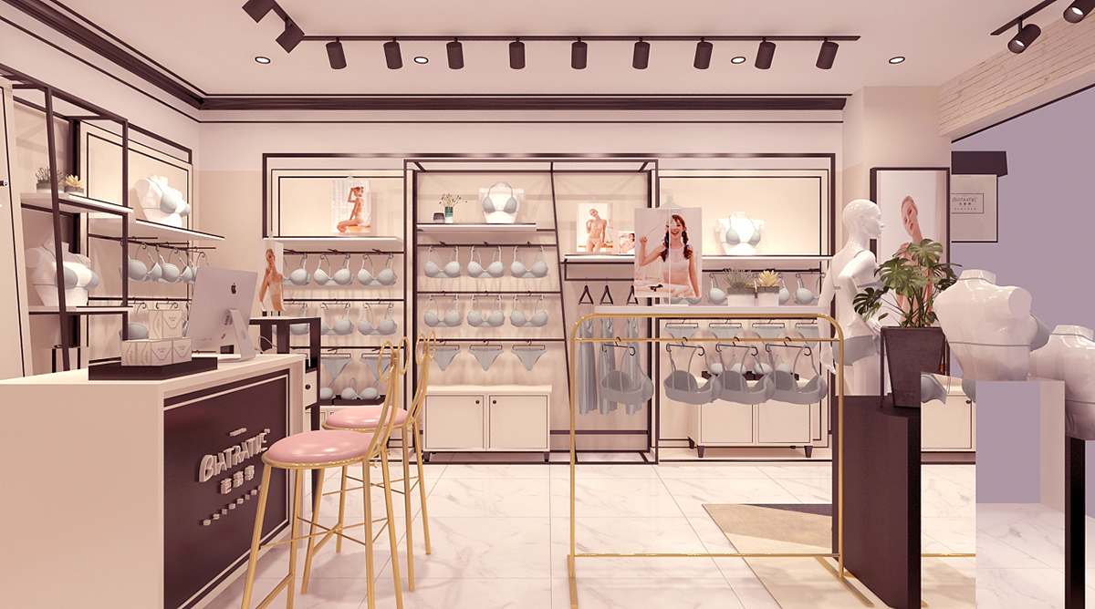 35平米鄭州內(nèi)衣店設計,內(nèi)衣店裝修效果圖
