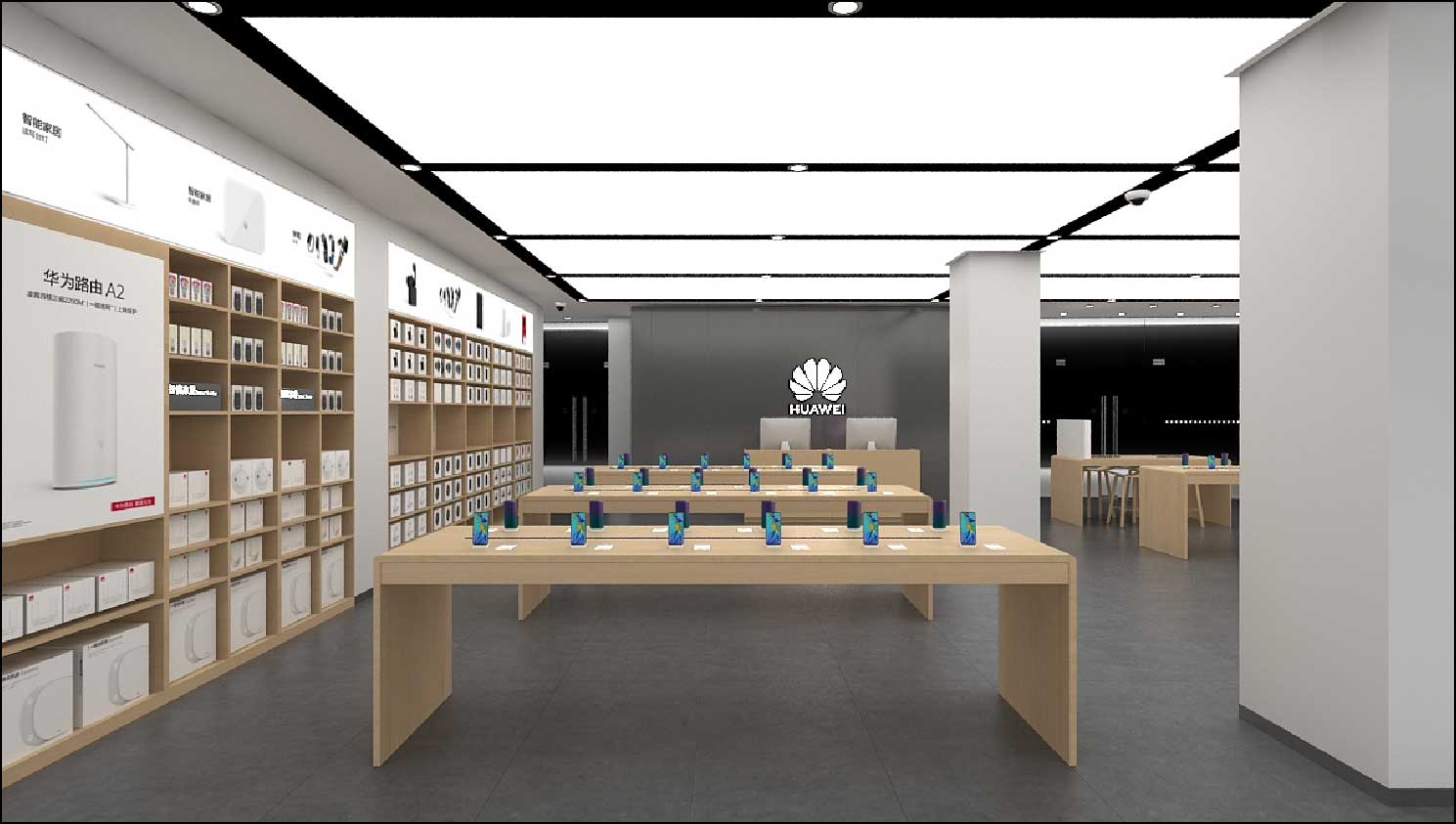 180平米開封華為手機(jī)體驗店設(shè)計效果圖